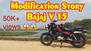 Modified Bajaj V15  Modification Story  Bajaj V15  Custom Cafe RacerScrambler [upl. by Jephthah78]