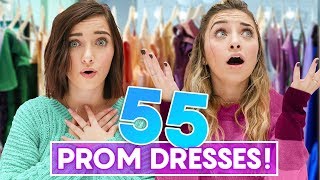 We Tried On 55 PROM DRESSES [upl. by Ayikin889]