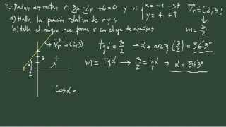 27 Geometría analítica examen 1 ejercicio 3 posición relativa ángulo con el eje X [upl. by Einahets]