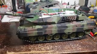 Taigen Leopard2A6 metal hull magnets  3D recoil and elevation unit cannon smoke system installed [upl. by Salamone]