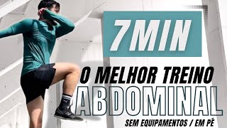 Treino HIIT ABDOMINAL em PÉ  7 minutos para SECAR e DEFINIR  INICIANTES [upl. by Siraf]