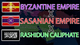 Rashidun Caliphate Vs Byzantine Empire Vs Sasanian Empire  HOI4 Timelapse [upl. by Bern791]