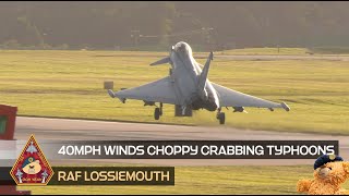 40mph CHOPPY CROSSWINDS CRABBING TYPHOON FGR4 APPROACHES AND ACED LANDINGS • RAF LOSSIEMOUTH [upl. by Thetisa787]