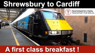 Enjoy a First Class breakfast going from Shrewsbury to Cardiff [upl. by Cami]