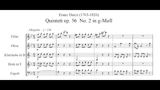 Franz Danzi  Wind Quintet op 56 no 2 with Score [upl. by Annice]