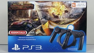 Руль PS Move Racing Wheel для Playstation 3  Игра MotorStorm Apocalypse PS3 Распаковка [upl. by Yeneffit]