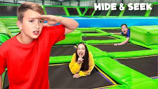 Extreme HIDE amp SEEK In TRAMPOLINE PARK [upl. by Ecneret]