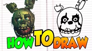 HOW TO DRAW Five Nights at Freddys 3 Springtrap Easy Way CHALLENGE [upl. by Hada954]