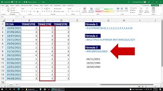 Calcular el Trimestre del Año con una Fecha en Excel  3 Métodos [upl. by Phionna]