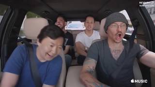 Chester Bennington le dice como gritar a Leslie Chow Ken Jeong Carpool Karaoke [upl. by Odele896]