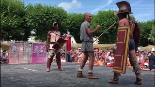 Gladiator Fight  ACTA  Thraex VS Murmillo  Saintes 2018 [upl. by Leahcimnoj]