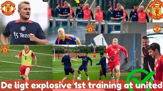 💯🔥DE LIGT SHINES IN HIS FIRST MANCHESTER UNITED TRAINING SESSION🔥💯 [upl. by Asir]