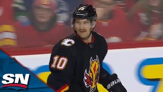 Flames Jonathan Huberdeau Picks Top Corner To Break 11Game Goalless Drought [upl. by Cyrille290]