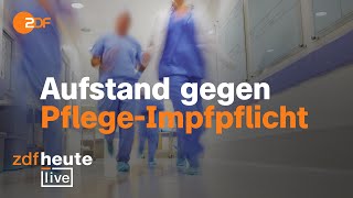 Scheitert die PflegeImpfpflicht  Politiker und Pfleger bei ZDFheute live [upl. by Brindle]