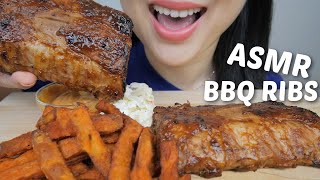 ASMR BBQ Ribs with Sweet Potatoes Fries Yummy Relaxing Eating Sounds  NE Lets Eat [upl. by Ynattyrb]