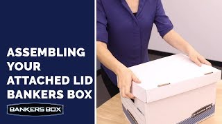 Assemble an Attached Lid Bankers Box Storage BoxSystematic [upl. by Traci]