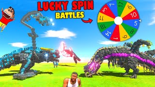 LUCKY MYSTERY SPIN BATTLES with SHINCHAN vs CHOP vs AMAANT in Animal Revolt Battle Sim CUSTOM UNITS [upl. by Sinaj209]