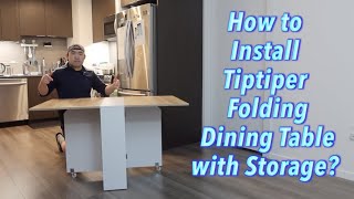 How to Install Tiptiper Folding Dining Table with Storage [upl. by Tobi]