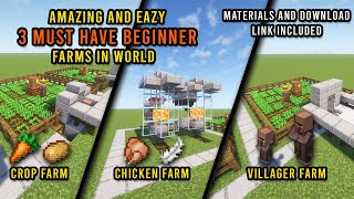 3 MUST HAVE farms in 121 Minecraft  Java and Bedrock [upl. by Genisia674]