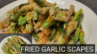 CRISPY GARLIC SCAPES RECIPE  JOYS KITCHEN [upl. by Acissaj777]