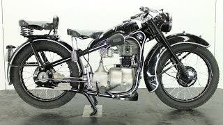 BMW R35 1939 350cc 1 cyl ohv vintage motorcycle  start up [upl. by Sivrad]