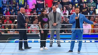 Dominik Mysterio confronts Triple H and Nick Aldis  WWE SmackDown 10132023 [upl. by Alyl]