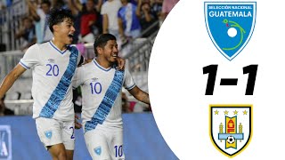 GUATEMALA 🇬🇹 11 URUGUAY 🇺🇾  RESUMEN Y GOLES [upl. by Zandt]