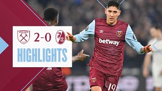 West Ham 20 SC Freiburg  Hammers Cruise Into Round Of 16  UEFA Europa League Highlights [upl. by Jorin]