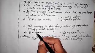 Define Electron Volt physics class 12 Chapter 12 [upl. by Ariajaj]