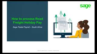 Sage Pastel Payroll How to process Road freight holiday pay [upl. by Ahsap]