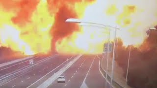 Deadly Tanker Explosion on Italy Highway Causes Extensive Damage [upl. by Araht973]