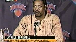 Latrell Sprewell Joins Knicks press conference part 1 of 2 [upl. by Newel]