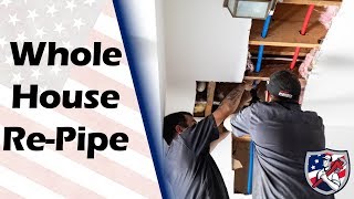 How to Do a Whole House RePipe Using PEX The Original Plumber  Open 7 Days A Week [upl. by Yelra340]