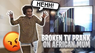 I SMASHED MY AFRICAN MUMS NEW TV PRANK  FT MADDY 🤦🏽‍♀️  M S LONDON [upl. by Touber]