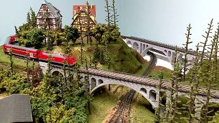 MINITRIX BR 189 WITH FLEISCHMANN DOUBLE DECKER REGIO CARS N SCALE EURO RIDGE [upl. by Gnilrad]