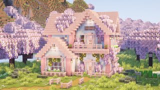 Minecraft How to Build a Cute Cherry Blossom House  Tutorial [upl. by Eresed]