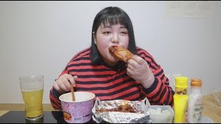 Yang Soo Bin까르보 불닭 볶음면에 자메이카 통다리 구이 띵조합Chicken amp Spicy Fire Noodles Mukbang [upl. by Daht488]