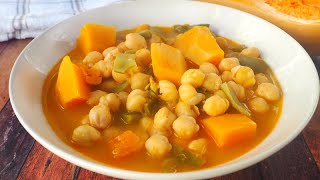 POTAJE de GARBANZOS con Calabaza y Judías Verdes en Olla Rápida [upl. by Mansfield]