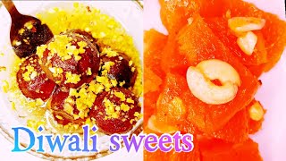 2 Easy 🧨🎇diwali sweetsMilk powder jamunBombay halwa🤩😋😋 [upl. by Bomke432]