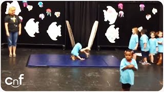 Toddler Gymnastics Fail  The Struggling Slug [upl. by Ellerehs330]