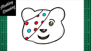 How to Draw Pudsey Bear Face [upl. by Nnylrats]