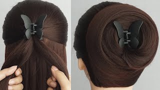 Prom Hairstyle With Butterfly Claw Clip  Latest Hairstyle For Ladies  Easy amp Simple Hairstyle [upl. by Adela]