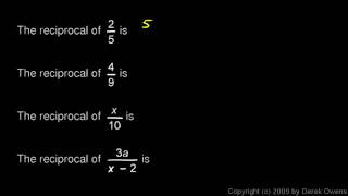 Algebra 1 208a  Reciprocals [upl. by Bully941]