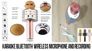 Karaoke Bluetooth wireless microphone and record [upl. by Darrey]