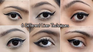 6 Different Eyeliner Looks  EASY Eyeliner Tutorial for Beginners  How to do eyeliner [upl. by Karna]