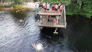 Wakulla Springs High Dive Backfliping off 2nd floor Drone [upl. by Sutit]