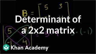 Finding the determinant of a 2x2 matrix  Matrices  Precalculus  Khan Academy [upl. by Aizitel89]