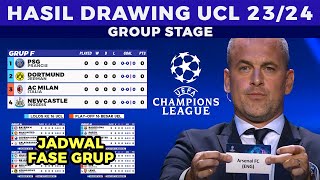 Hasil Drawing Liga Champions Fase Grup  Jadwal UCL 202324  Man City Arsenal MU PSG Barcelona [upl. by Jaeger]