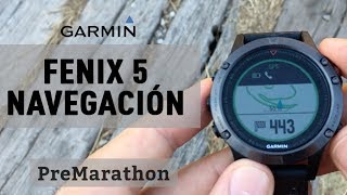 Navegación Garmin Fenix 5 trayectos y avisos fuera de ruta [upl. by Elbas750]