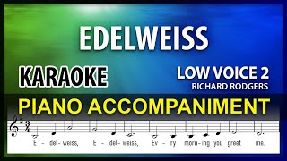 Edelweiss Karaoke 💙 Low Voice in G maj [upl. by Myron426]